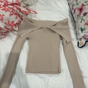 DO+BE Ribbed Knit Top in Cream